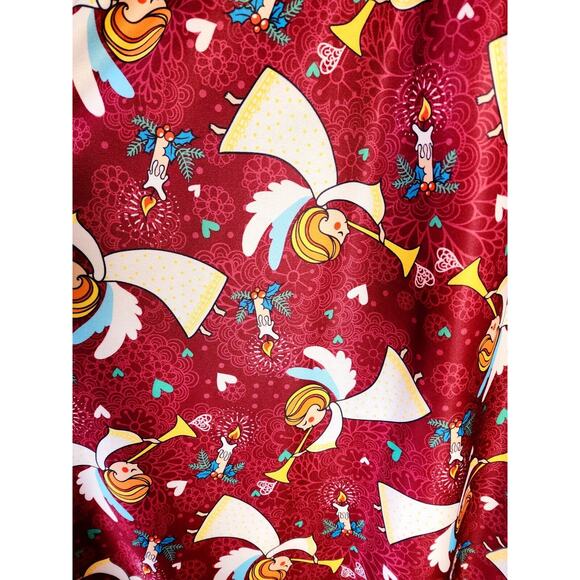 VTG 80s Anthony Richards House Dress MuuMuu Plus Sz 1X Pockets Christmas Angels - Picture 3 of 9